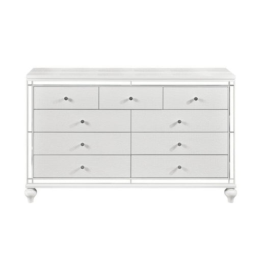 Alonza 9 Drawer Dresser in White 1845-5 - U&U Home Budget Furniture (Carteret, NJ)
