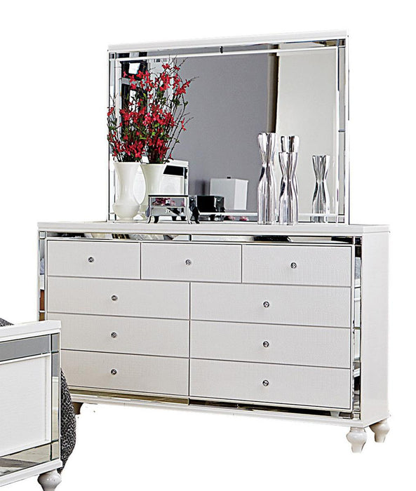 Alonza 9 Drawer Dresser in White 1845-5 - U&U Home Budget Furniture (Carteret, NJ)