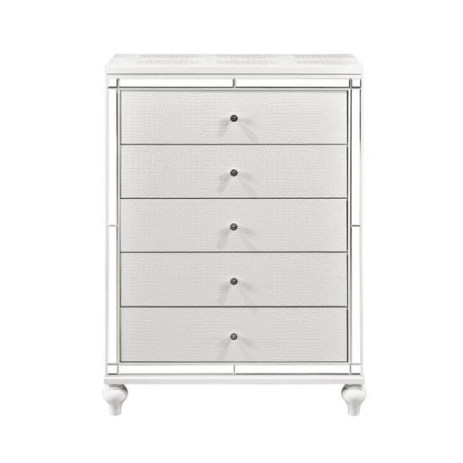 Alonza 5 Drawer Chest in White 1845-9 - U&U Home Budget Furniture (Carteret, NJ)