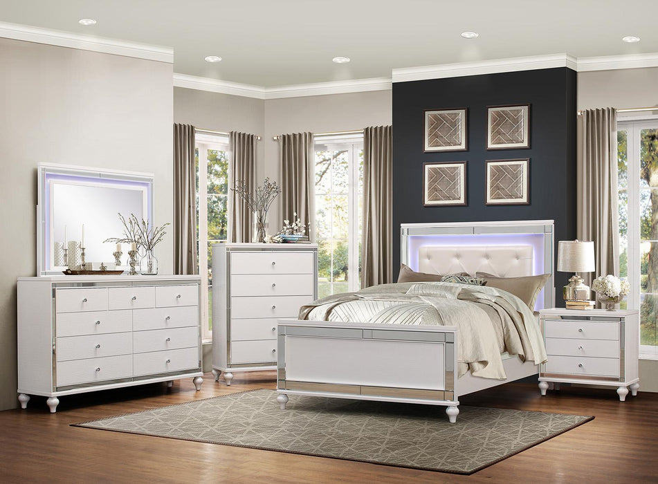 Alonza Queen LED Panel Bed 1845LED-1 - U&U Home Budget Furniture (Carteret, NJ)