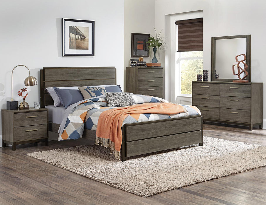 Vestavia Queen Panel Bed in Gray 1936-1 - U&U Home Budget Furniture (Carteret, NJ)