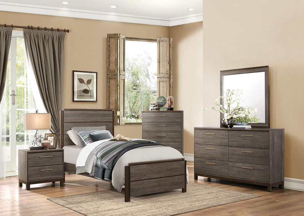 Vestavia 2 Drawer Nightstand in Gray 1936-4 - U&U Home Budget Furniture (Carteret, NJ)
