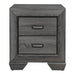 Beechnut 2 Drawer Nightstand in Gray 1904GY-4 - U&U Home Budget Furniture (Carteret, NJ)