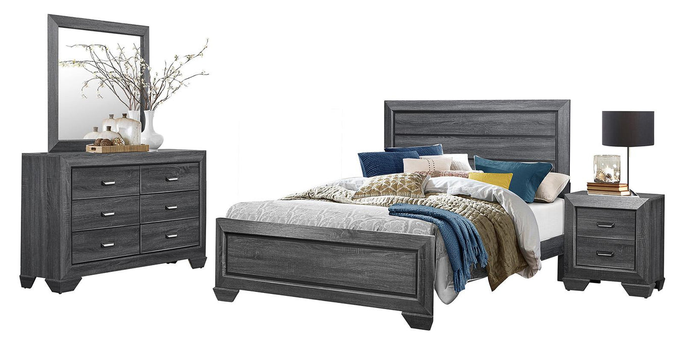 Beechnut 2 Drawer Nightstand in Gray 1904GY-4 - U&U Home Budget Furniture (Carteret, NJ)