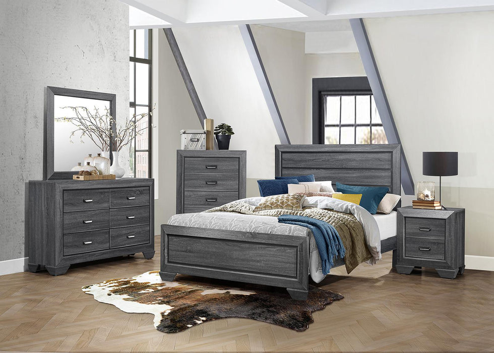 Beechnut 2 Drawer Nightstand in Gray 1904GY-4 - U&U Home Budget Furniture (Carteret, NJ)