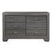 Beechnut 6 Drawer Dresser in Gray 1904GY-5 - U&U Home Budget Furniture (Carteret, NJ)