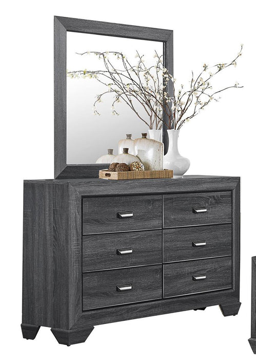 Beechnut Mirror in Gray 1904GY-6 - U&U Home Budget Furniture (Carteret, NJ)