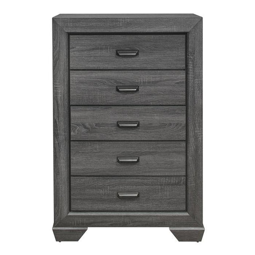 Beechnut 5 Drawer Chest in Gray 1904GY-9 - U&U Home Budget Furniture (Carteret, NJ)