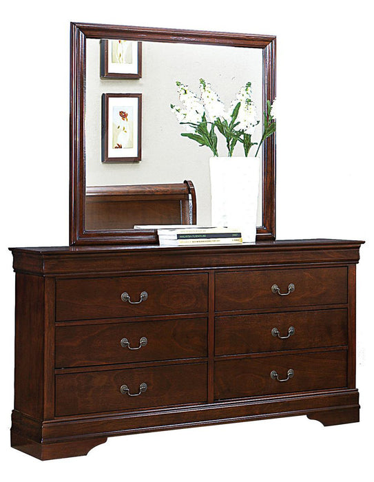 Mayville Mirror in Brown Cherry 2147-6 - U&U Home Budget Furniture (Carteret, NJ)
