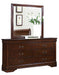 Mayville Mirror in Brown Cherry 2147-6 - U&U Home Budget Furniture (Carteret, NJ)