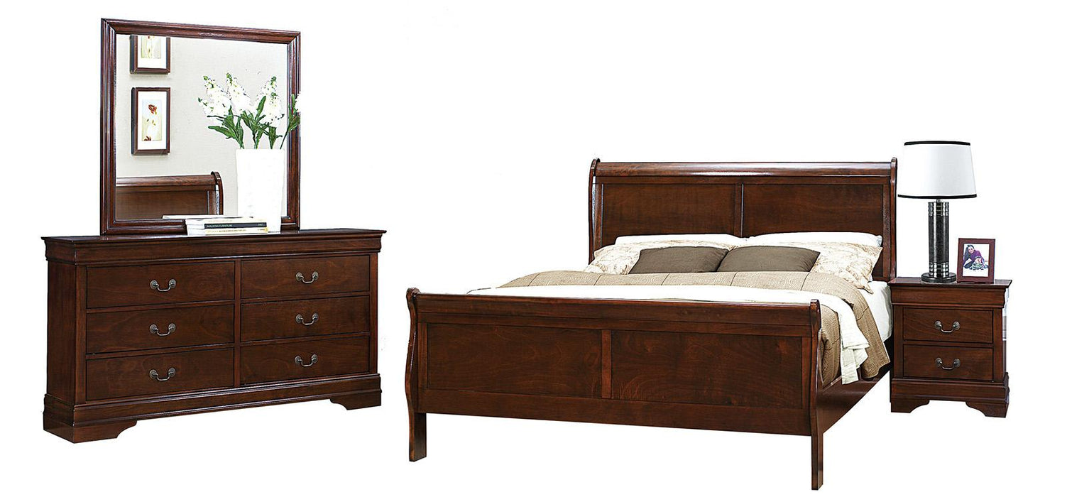Mayville Mirror in Brown Cherry 2147-6 - U&U Home Budget Furniture (Carteret, NJ)