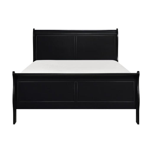 Mayville Queen Sleigh Bed in Black - U&U Home Budget Furniture (Carteret, NJ)