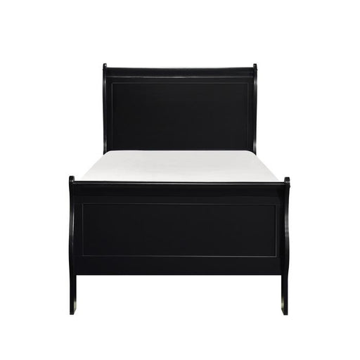 Mayville Twin Sleigh Bed in Black - U&U Home Budget Furniture (Carteret, NJ)