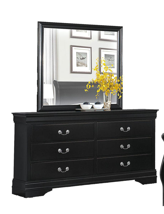 Mayville Mirror in Black 2147BK-6 - U&U Home Budget Furniture (Carteret, NJ)