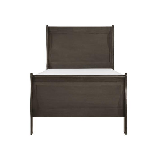 Mayville Twin Sleigh Bed in Gray - U&U Home Budget Furniture (Carteret, NJ)