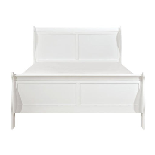 Mayville Full Sleigh Bed in White - U&U Home Budget Furniture (Carteret, NJ)