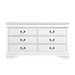 Mayville 6 Drawer Dresser in White 2147W-5 - U&U Home Budget Furniture (Carteret, NJ)