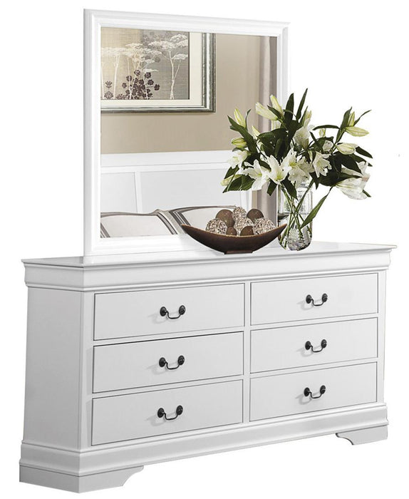 Mayville Mirror in White 2147W-6 - U&U Home Budget Furniture (Carteret, NJ)