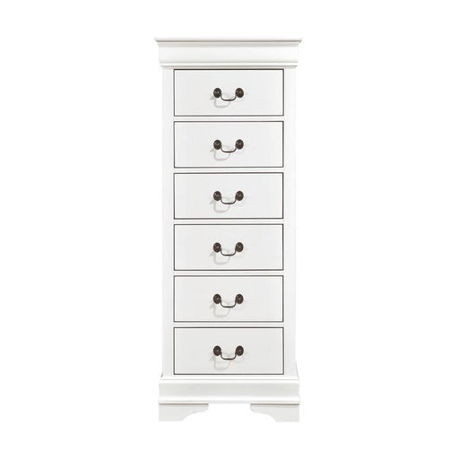 Mayville 6 Drawer Lingerie Chest in White 2147W-12 - U&U Home Budget Furniture (Carteret, NJ)