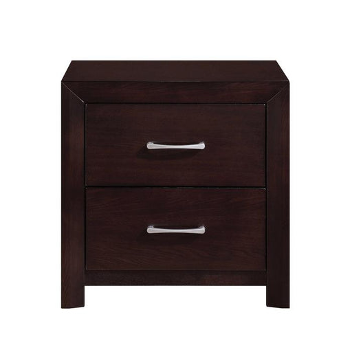 Edina 2 Drawer Nightstand in Espresso-Hinted Cherry 2145-4 - U&U Home Budget Furniture (Carteret, NJ)