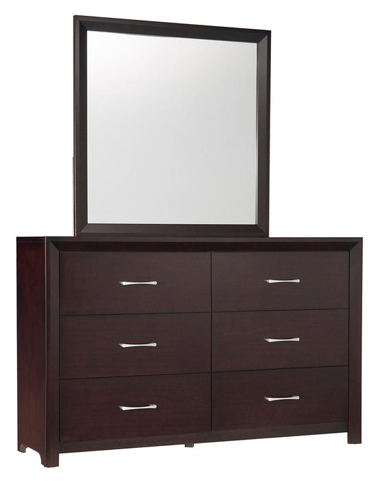 Edina Mirror in Espresso-Hinted Cherry 2145-6 - U&U Home Budget Furniture (Carteret, NJ)