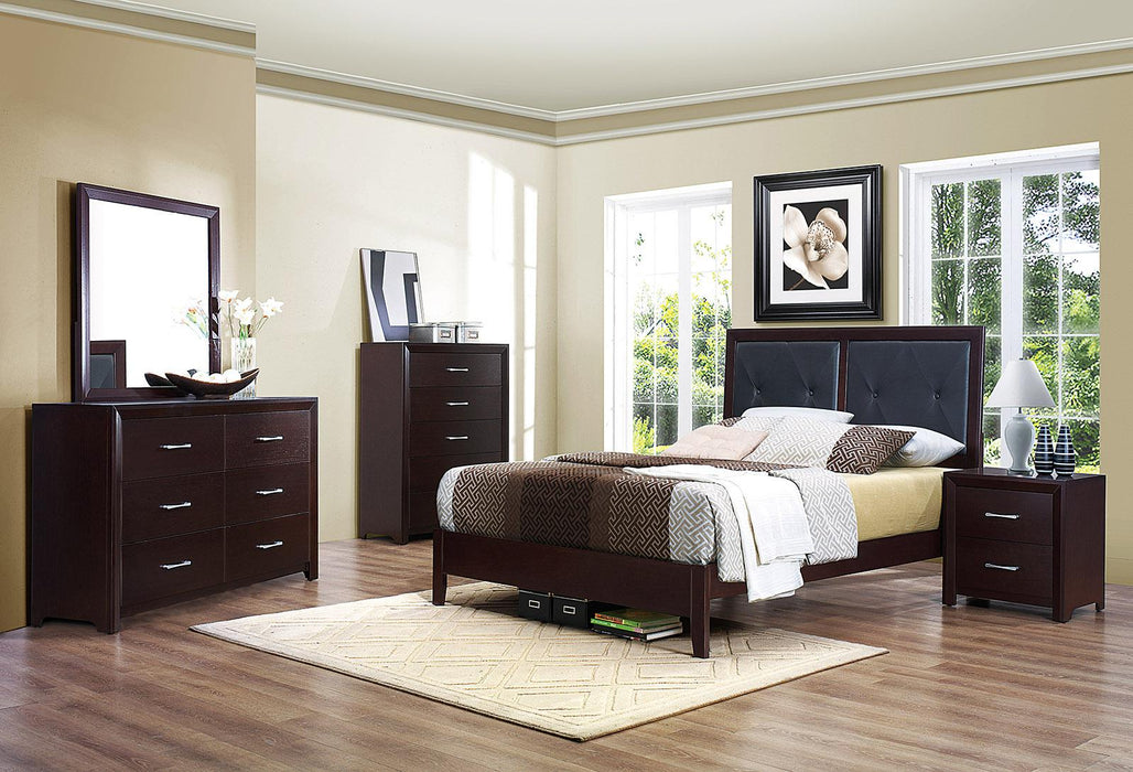Edina Mirror in Espresso-Hinted Cherry 2145-6 - U&U Home Budget Furniture (Carteret, NJ)