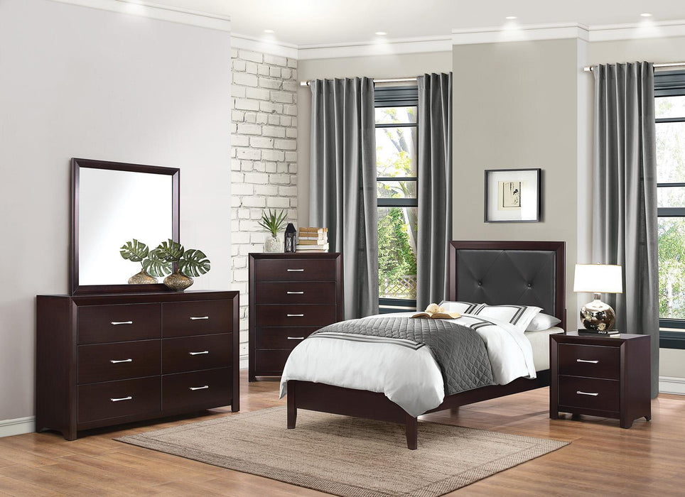 Edina Mirror in Espresso-Hinted Cherry 2145-6 - U&U Home Budget Furniture (Carteret, NJ)