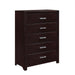 Edina 5 Drawer Chest in Espresso-Hinted Cherry 2145-9 - U&U Home Budget Furniture (Carteret, NJ)