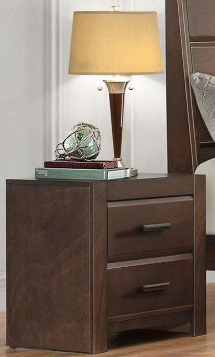 Erwan 2 Drawer Nightstand in Dark Walnut 1961-4 - U&U Home Budget Furniture (Carteret, NJ)