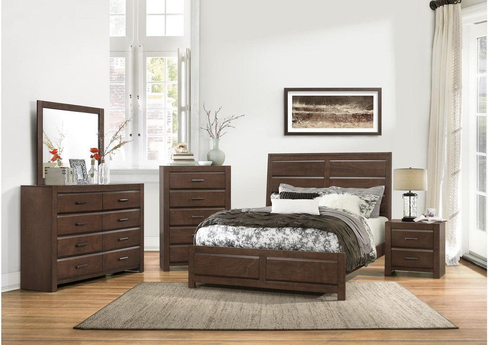 Erwan 2 Drawer Nightstand in Dark Walnut 1961-4 - U&U Home Budget Furniture (Carteret, NJ)
