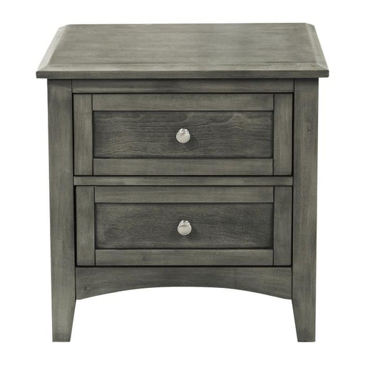Garcia 2 Drawer Nightstand in Gray 2046-4 - U&U Home Budget Furniture (Carteret, NJ)