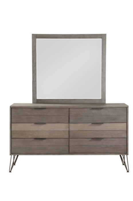 Urbanite Mirror in Tri-tone Gray 1604-6 - U&U Home Budget Furniture (Carteret, NJ)