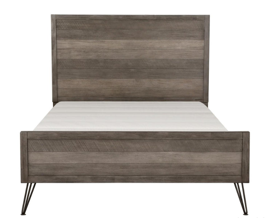 Urbanite Queen Panel Bed in Tri-tone Gray 1604-1* - U&U Home Budget Furniture (Carteret, NJ)
