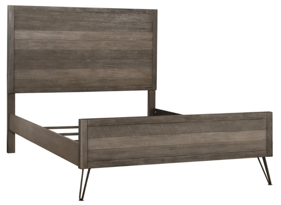 Urbanite Queen Panel Bed in Tri-tone Gray 1604-1* - U&U Home Budget Furniture (Carteret, NJ)