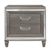 Tamsin Nightstand in Silver Grey Metallic 1616-4 - U&U Home Budget Furniture (Carteret, NJ)