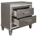 Tamsin Nightstand in Silver Grey Metallic 1616-4 - U&U Home Budget Furniture (Carteret, NJ)