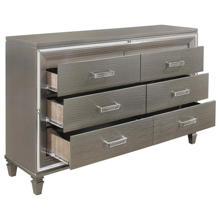 Tamsin Dresser in Silver Grey Metallic 1616-5 - U&U Home Budget Furniture (Carteret, NJ)
