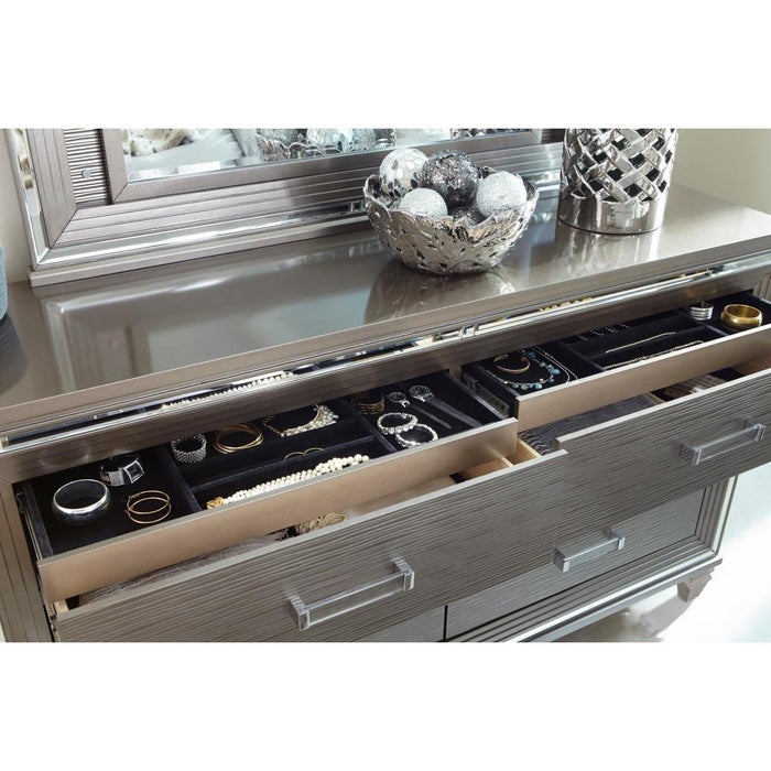 Tamsin Dresser in Silver Grey Metallic 1616-5 - U&U Home Budget Furniture (Carteret, NJ)