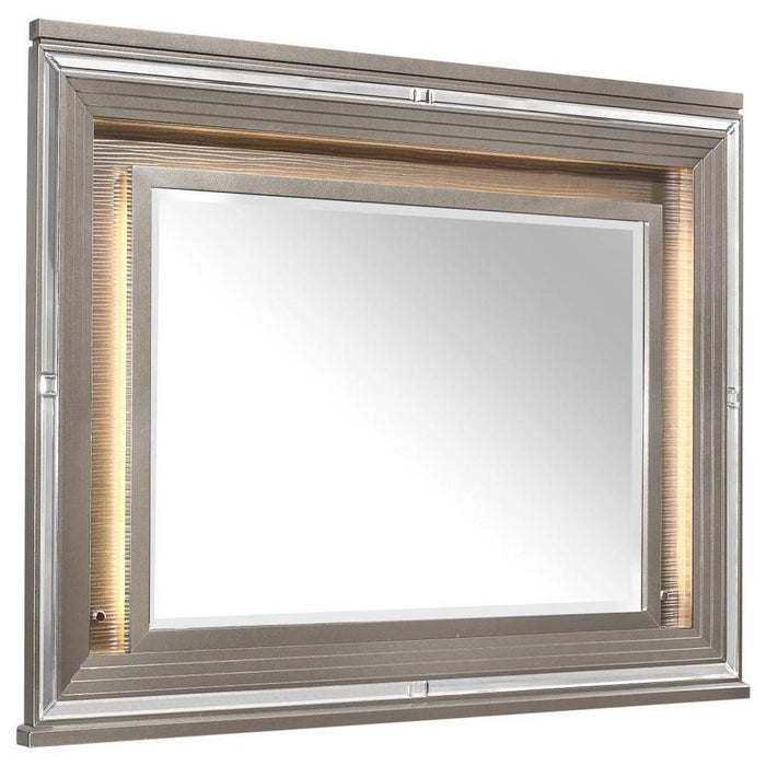 Tamsin Mirror in Silver Grey Metallic 1616-6 - U&U Home Budget Furniture (Carteret, NJ)
