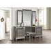 Tamsin Vanity Stool in Silver Grey Metallic 1616-14 - U&U Home Budget Furniture (Carteret, NJ)