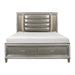 Tamsin Queen Upholstered Storage Bed in Silver Grey Metallic 1616-1* - U&U Home Budget Furniture (Carteret, NJ)
