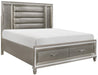 Tamsin Queen Upholstered Storage Bed in Silver Grey Metallic 1616-1* - U&U Home Budget Furniture (Carteret, NJ)