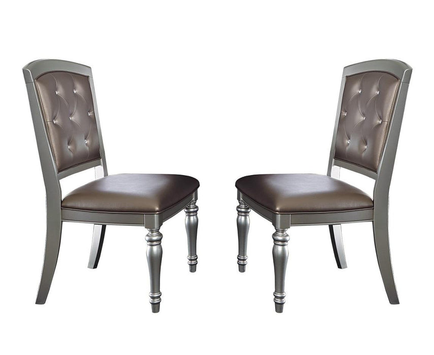 Orsina Side Chair in Silver (Set of 2) - U&U Home Budget Furniture (Carteret, NJ)