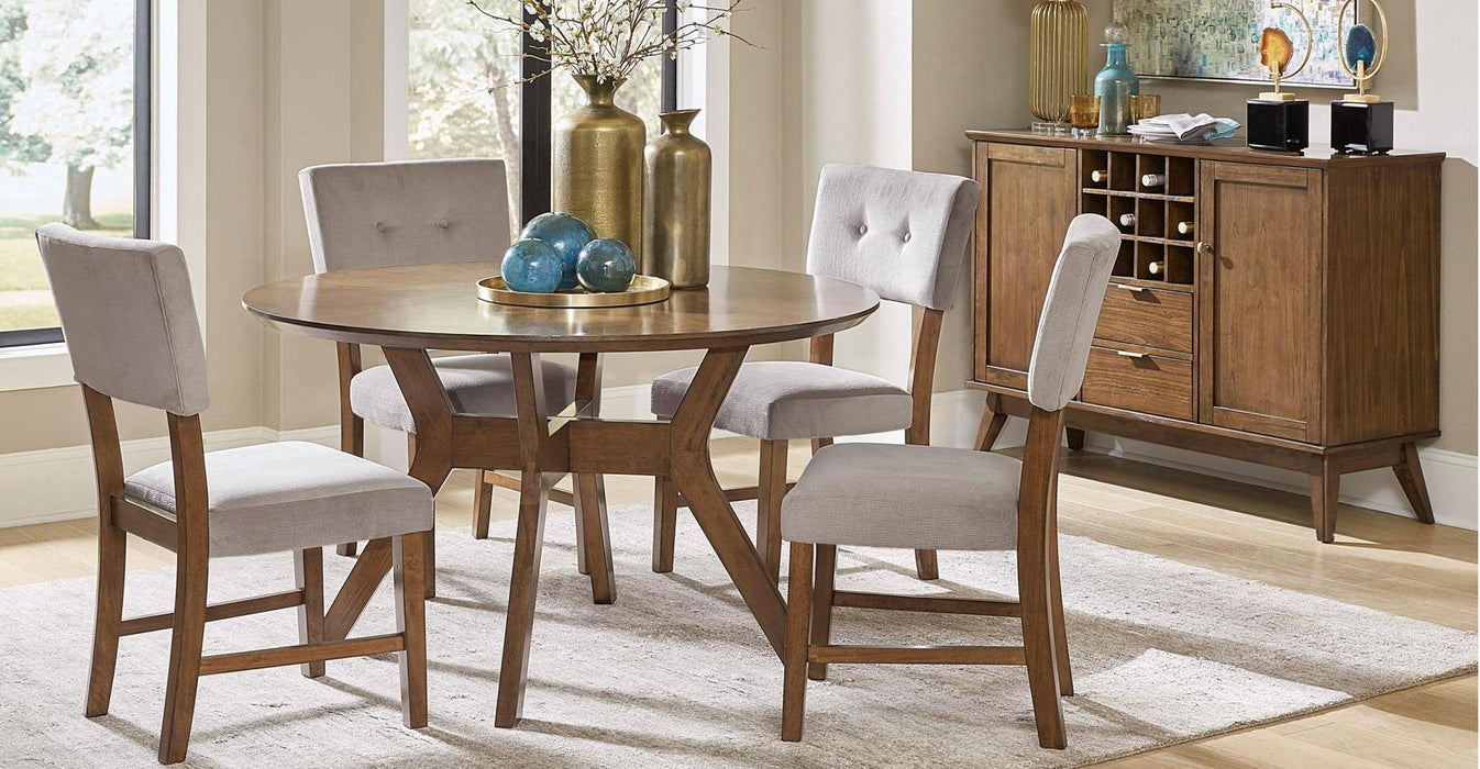 Edam Round Dining Table in Light Oak 5492-52 - U&U Home Budget Furniture (Carteret, NJ)
