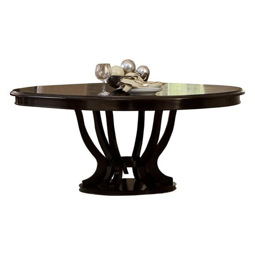 Savion Round/Oval Dining Table in Espresso 5494-76* - U&U Home Budget Furniture (Carteret, NJ)