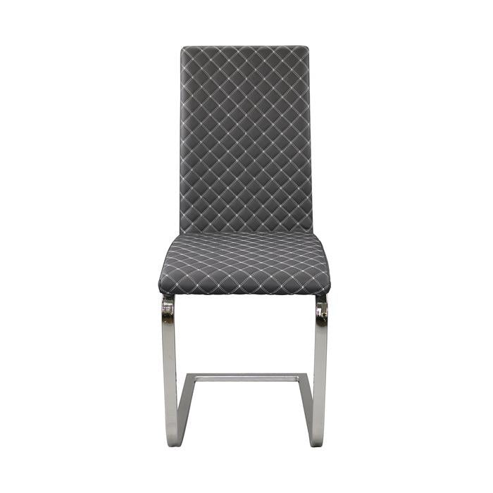 Yannis Side Chair in Chrome Metal  (Set of 2) - U&U Home Budget Furniture (Carteret, NJ)