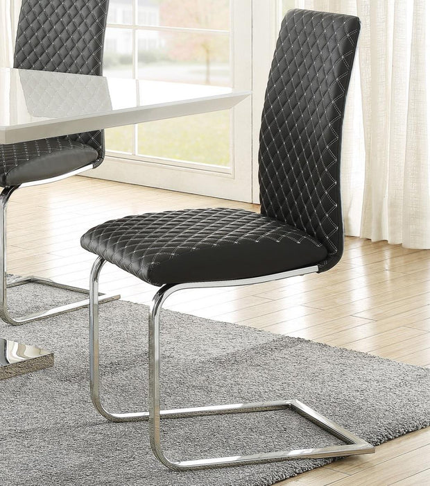 Yannis Side Chair in Chrome Metal  (Set of 2) - U&U Home Budget Furniture (Carteret, NJ)