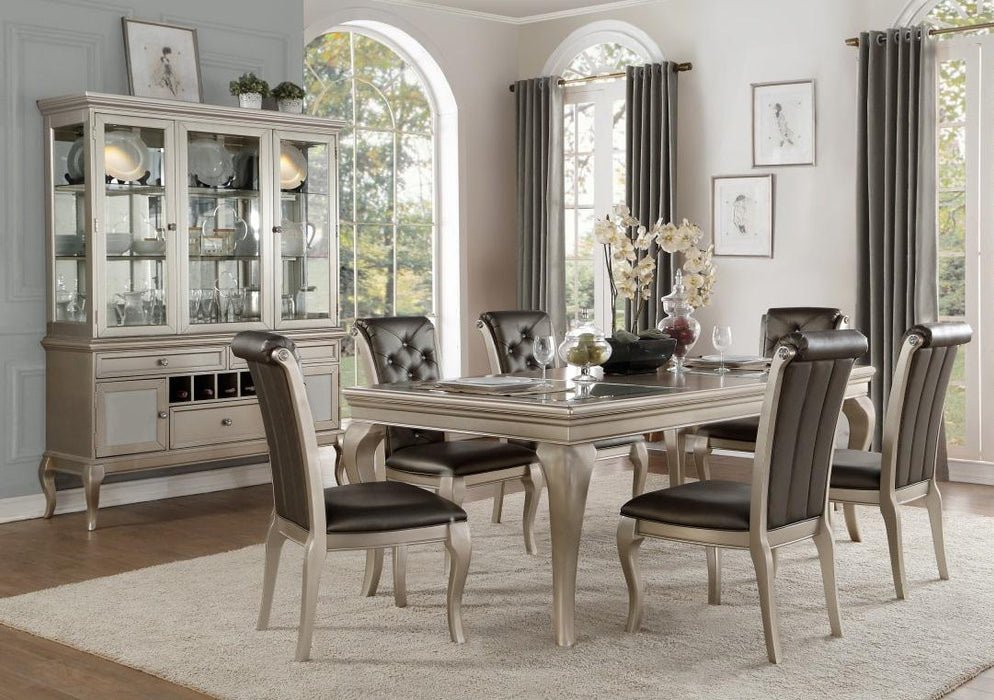 Crawford Dining Table in Silver 5546-84 - U&U Home Budget Furniture (Carteret, NJ)