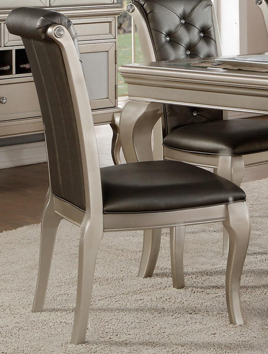 Crawford Side Chair in Silver (Set of 2) - U&U Home Budget Furniture (Carteret, NJ)