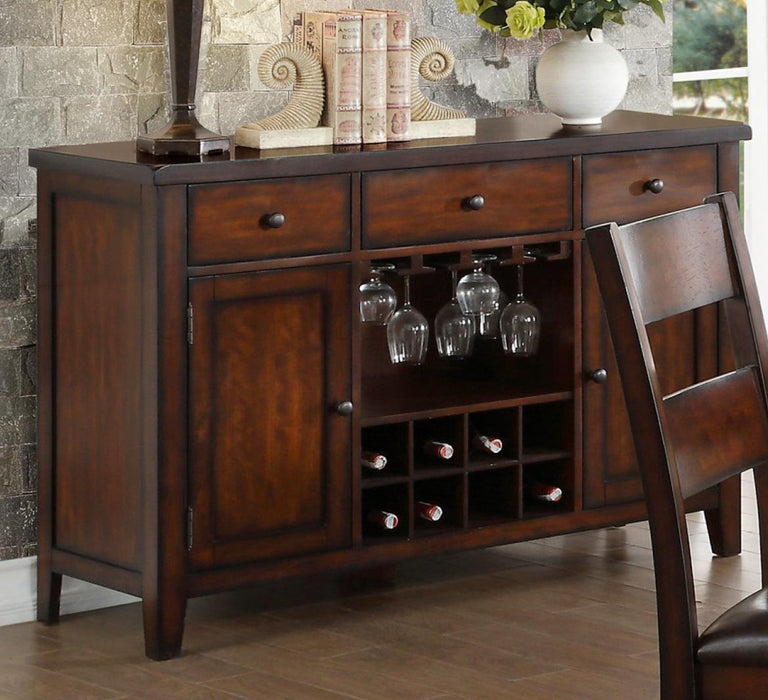 Mantello Server in Cherry 5547-40 - U&U Home Budget Furniture (Carteret, NJ)